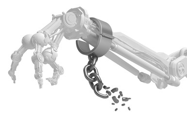 Robotic Arm Three Fingers White, Shackle Break