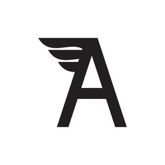 A letter with wing logo vector