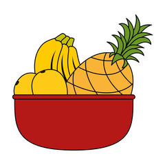 bowl with fresh fruits healthy food vector illustration design