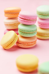 Sweets. Macarons Close Up