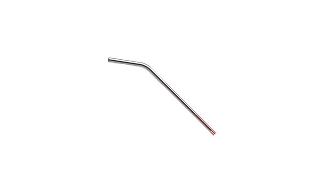 refusal of disposable plastic drinking straws in favor of reusable metallic drinking straw isolated on white background, stock video motion graphic animation in 4k resolution