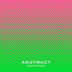Abstract background with halftone pattern in fluorescent colors. Gradient texture with square elements ornament. Design template of flyer, banner, cover, poster. Vector illustration.