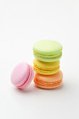 Macarons. Colorful French Macaroons Close Up
