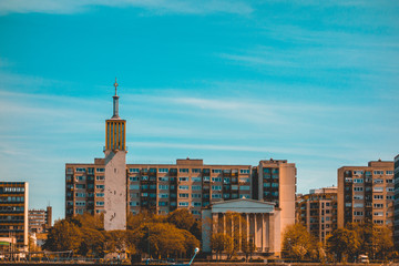some plattenbau buildings at budapest