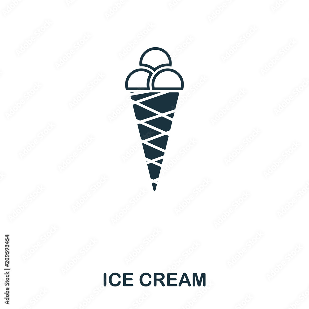 Poster simple outline ice cream icon. pixel perfect linear element. ice cream icon outline style for using 