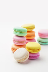 Macarons. Colorful French Macaroons Close Up