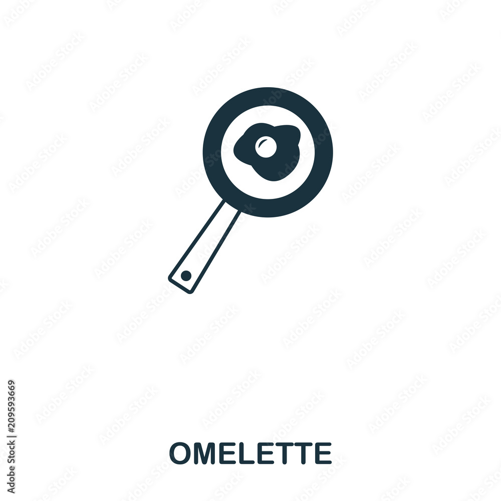 Poster simple outline omelette icon. pixel perfect linear element. omelette icon outline style for using in