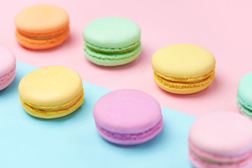 Fototapeta na wymiar Sweets. Colorful Macaroons Background