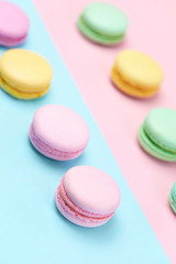 Sweets. Colorful Macaroons Background