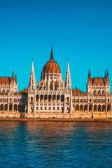 Fototapeta na wymiar high formated picture of parliament at budapest