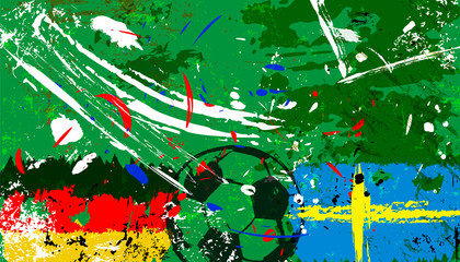 Germany vs. sweden soccer/football illustration, grunge style with paint strokes and splashes,