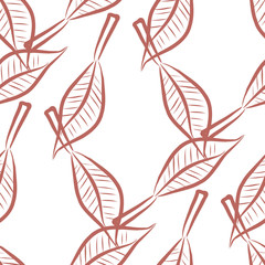 Seamless abstract leaves illustrations background. Texture, pattern, sketch & wallpaper.