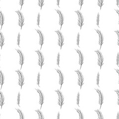 Seamless feather illustrations background abstract, hand drawn. Creative, backdrop, messy & details.