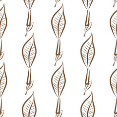 Seamless abstract leaves illustrations background. Shape, creative, texture & sketch.