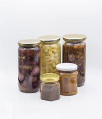 Bottles Reserve Jam Jelly canned white vegetable pickled container bottled green marinated pepper cucumber orgtanic tomato ingredient preserves