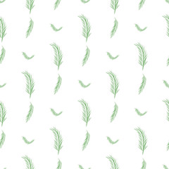 Seamless abstract illustrations of feather, conceptual. Nature, graphic, details & set.