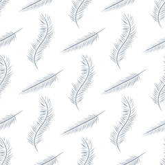 Seamless abstract illustrations of feather, conceptual. Pattern, set, sketch & nature.
