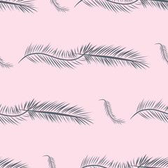 Seamless abstract feather illustrations background. Art, repeat, creative & nature.