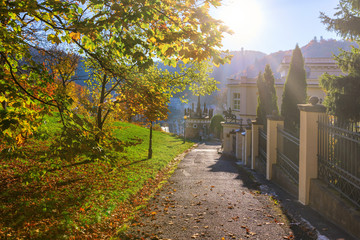 Autumn view of old town of Karlovy Vary (Carlsbad), Czech Republic, Europe