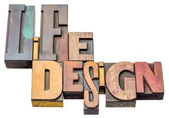 life design word abstract in wood type