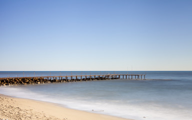 Mediterranean Landing Stage.  A long exposure of a landing stage in the Mediterranean Sea viewed from the southern Turkish coastline near Turkler.