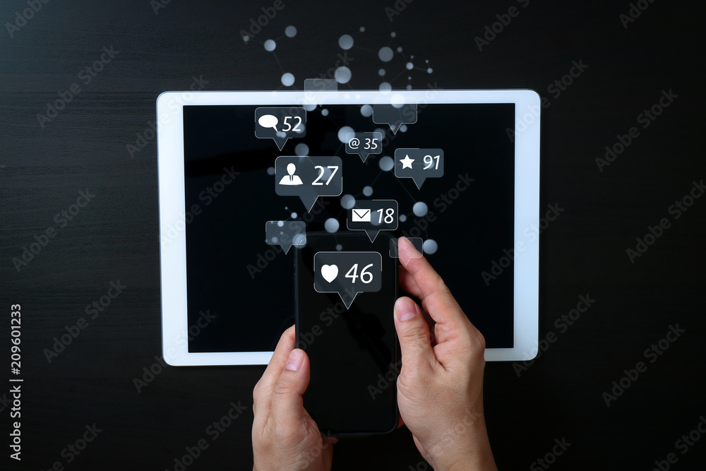 Poster cyber security internet and networking concept.businessman hand working with vr screen padlock icon 