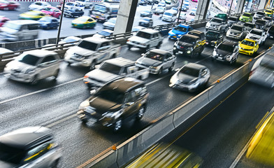 Controlled-access highway in Bangkok during rush hour