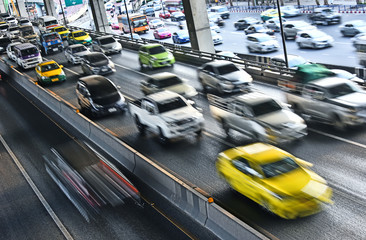 Controlled-access highway in Bangkok during rush hour
