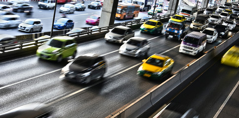 Controlled-access highway in Bangkok during rush hour