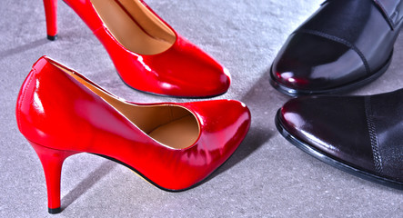 Composition with two pairs of shoes