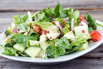 chicken and veggies mixed salad