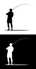 Obraz premium Fisherman vector silhouette