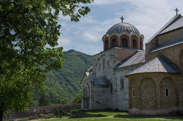 Fototapeta na wymiar Studenica monastery, 12th-century Serbian orthodox monastery located near city of Kraljevo