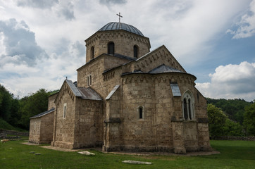 Fototapeta na wymiar Orthodox monastery Gradac in Serbia. Gradac Monastery is located in Golija tourist region, and near the tourist center Kopaonik.