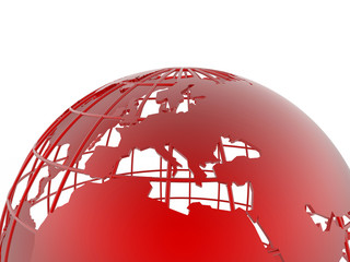 Red Europe - globe 3D concept