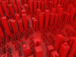 Fototapeta premium 3D concept - large red cityscape