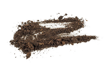 Dirt, soil pile isolated on white background.