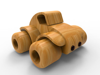 3D concept - toy wooden car