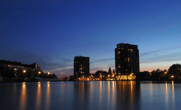 Rotterdam Coolhaven Nighttime long exposure