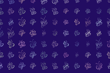 Hand drawn butterfly illustrations background, good for graphic design, wallpapers or booklets. Canvas, pattern, vector & shape.