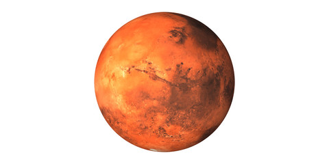Mars Planet space white background - obrazy, fototapety, plakaty