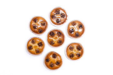 Fototapeta na wymiar Shortbread cookies with walnuts and honey isolated on white background.