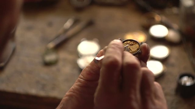 watch clock repair retro concept of job master