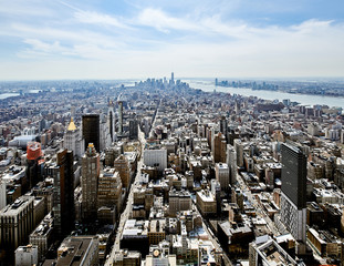 Fototapeta premium Widok na panoramę Manhattanu