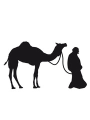 händler reise karawane team crew handel herde reihe kamel silhouette umriss schwarz dromedar höcker wüste zoo