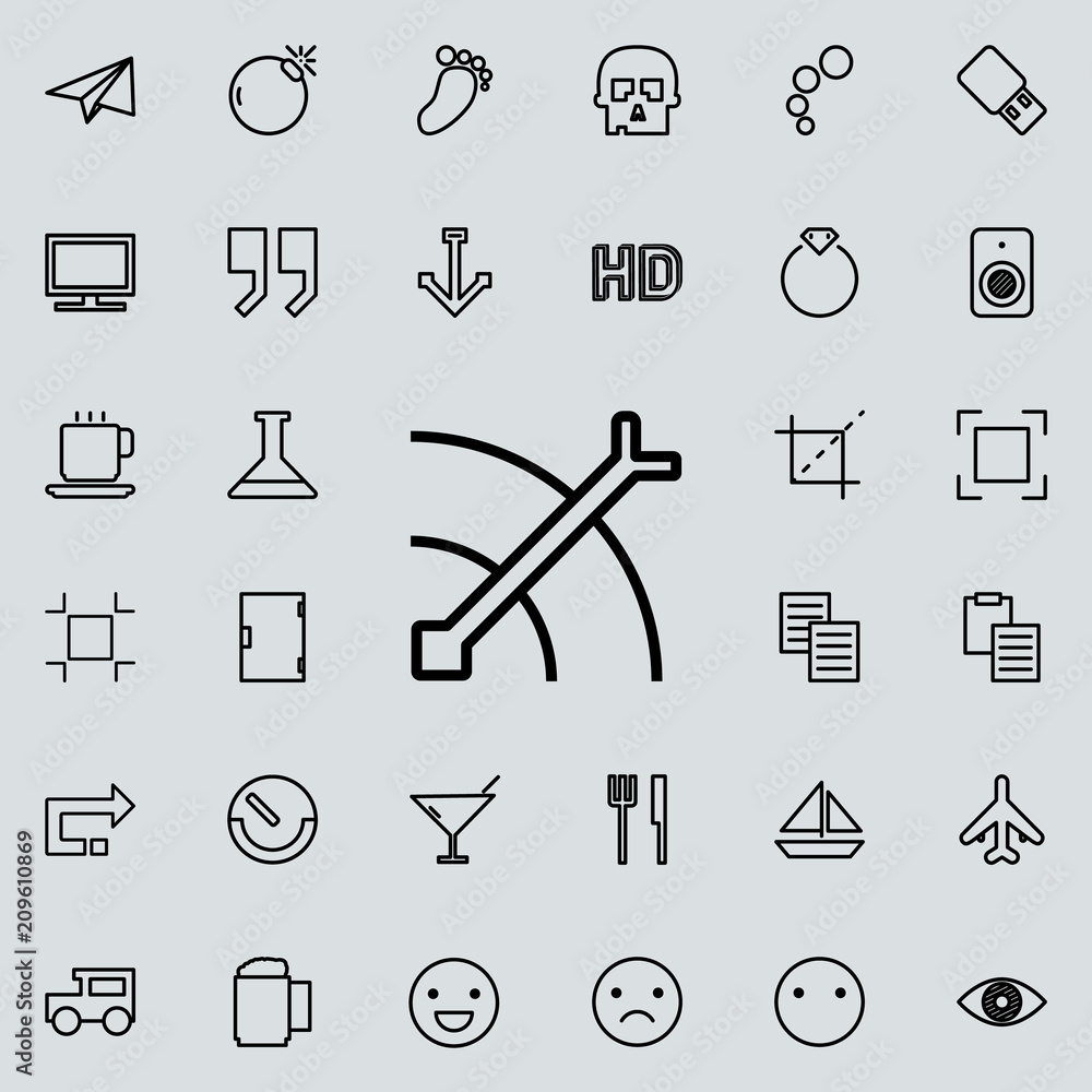 Poster arrow and target outline icon. detailed set of minimalistic line icons. premium graphic design. one 