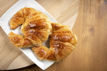 Delicious croissants for breakfast