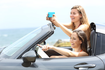 Tourists taking photos during a summer travel