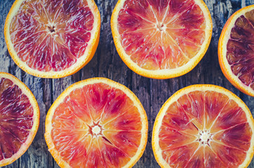 Sliced blood oranges texture