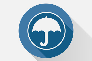 Icono azul de paraguas. 
